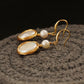 Fashion Baroque Style Hand-made Winding Flat Round Pearl Earrings