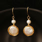 Fashion Baroque Style Hand-made Winding Flat Round Pearl Earrings