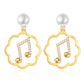 925 Sterling Silver Pearl Flower Note Earrings