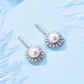 925 Sterling Silver Sunflower Pearl Earrings