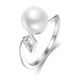 925 Sterling Silver Ring Creative Note Pearl Ring,#11