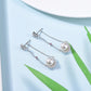 925 Sterling Silver Moon Long Tassel Pearl Earrings