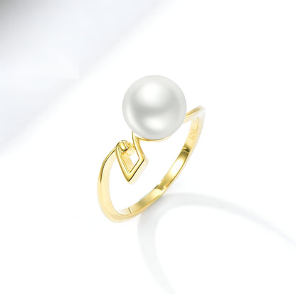 925 Sterling Silver Ring Creative Note Pearl Ring,#11