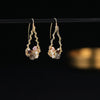 Drop-shaped Hand-made Rough Stone Personalized Pearl Earrings