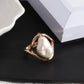 Hand-wound Texture Freshwater Pearl Ring, Adjustable