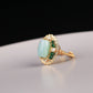 Classical Retro Opening Design Chalcedony Pearl Ring, Adjustable