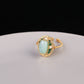 Classical Retro Opening Design Chalcedony Pearl Ring, Adjustable