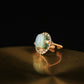 Classical Retro Opening Design Chalcedony Pearl Ring, Adjustable