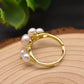 925 Silver Natural Freshwater Pearl Ring,Adjustable