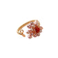 Hand-made Winding Pink Freshwater Pearl Red Agate Flower Ring,Adjustable,17mm