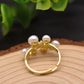 925 Silver Natural Freshwater Pearl Ring,Adjustable