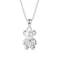 925 Cute Bear Pendant Sterling Silver Pearl Necklace