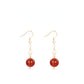 Red Tassel Agate Pearl Earrings