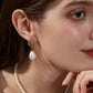 925 Silver Needle Gold Retro Freshwater Pearl Earrings