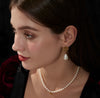 925 Silver Needle Gold Retro Freshwater Pearl Earrings