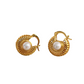 French Retro Pearl Hollow Gold Earrings