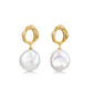 French Retro 925 Sterling Silver Baroque Pearl Earrings