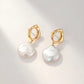 French Retro 925 Sterling Silver Baroque Pearl Earrings