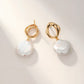 French Retro 925 Sterling Silver Baroque Pearl Earrings