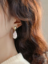 925 Whitebait Tail Rock Freshwater Pearl Earrings