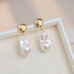 925 Whitebait Tail Rock Freshwater Pearl Earrings