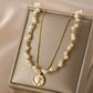 Baroque Pearl Stacked Chain Double-layer Braided Necklace