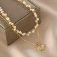 Baroque Pearl Stacked Chain Double-layer Braided Necklace