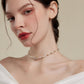 Exquisite White Crystal Natural Freshwater Pearl Necklace,38.4+5cm