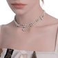 Light Luxury Beaded Double Pearl Necklace,33.5+7.5cm