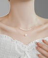 Light Luxury Natural Freshwater Pearl Double Layered Necklace,43cm