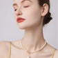 Light Luxury Camellia Natural Freshwater Pearl Necklace,39cm