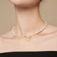 Bee Pendant Natural Freshwater Pearl Clavicle Necklace,44.2cm