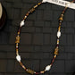 Natural Tiger's Eye Stone Freshwater Pearl High-end Necklace,46cm