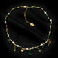 Retro Fashion Malachite Natural Pearl Necklace,37.5+6.5cm