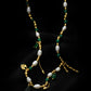 Retro Fashion Malachite Natural Pearl Necklace,37.5+6.5cm