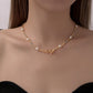 T buckle, Light Luxury, 18k Gold Plated, Stacked Clavicle Necklace