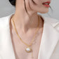 Pearl Sweater Chain Short Decorative Necklace,40+6cm