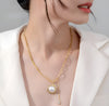 Pearl Sweater Chain Short Decorative Necklace,40+6cm