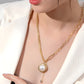 Pearl Sweater Chain Short Decorative Necklace,40+6cm