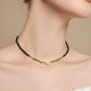 Black Crystal Natural Pearl Clavicle Necklace,42.2cm