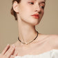 Black Crystal Natural Pearl Clavicle Necklace,42.2cm