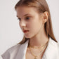 Retro Light Luxury Pearl Double-layer Stacked Clavicle Necklace,40-44cm