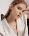 Retro Light Luxury Pearl Double-layer Stacked Clavicle Necklace,40-44cm