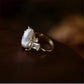 Fashionable Baroque Freshwater White Pearl Ring, Adjustable