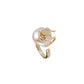 Rose Natural Shaped Baroque Pearl Ring, Adjustable