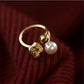 Freshwater Pearl Meteorite Ring, #13-#18,Adjustable