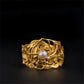 Ancient Gold Flower Branch Pearl Inlaid Ring