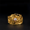 Ancient Gold Flower Branch Pearl Inlaid Ring