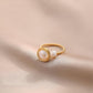 Natural Pearl Winding Ring, Adjustable