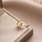 Natural Pearl Winding Ring, Adjustable